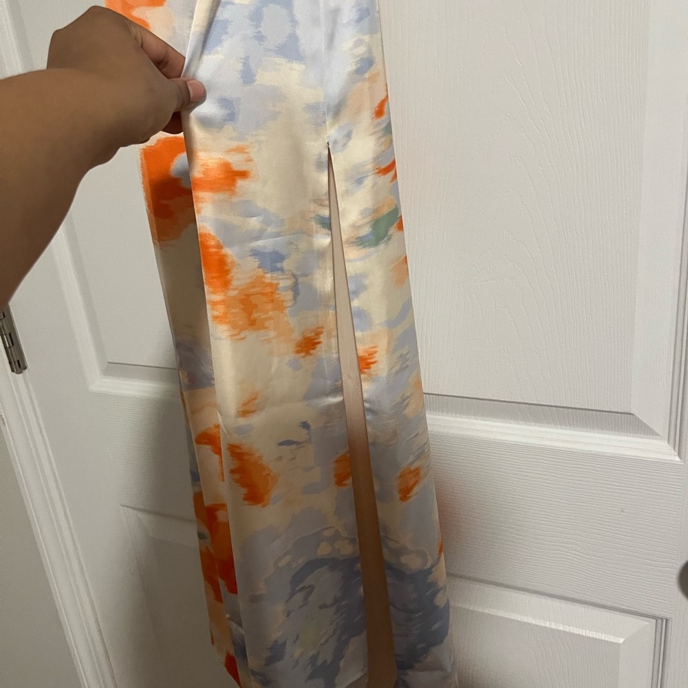Abercrombie and Fitch Floral Maxi dress with straps - Orange & Cream - Picture 7 of 12